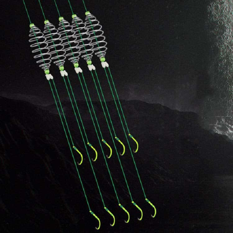 15 PCS / 3 Sets Stranded Double Hook Anti-winding Silver Carp Fishing Group Spring Fishing Hook, Specification:12(Fluorescent Hook)
