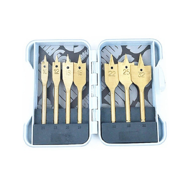 7 In 1 Hex Handle Three-pointed Cross-blade Flat Drill Woodworking Hole Reaming Drill