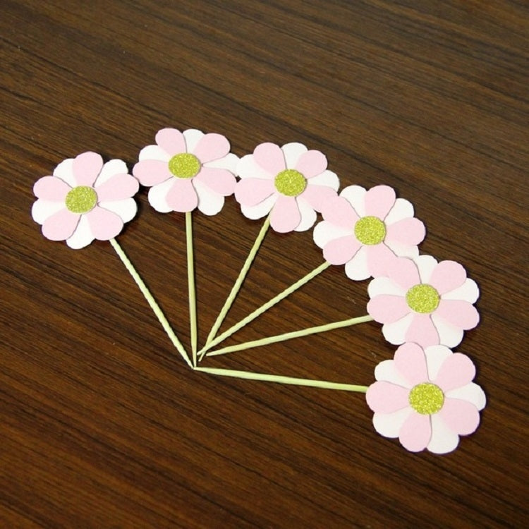 2 Pack Pink Small Flower Toothpick Insert Cake Decoration Accessories