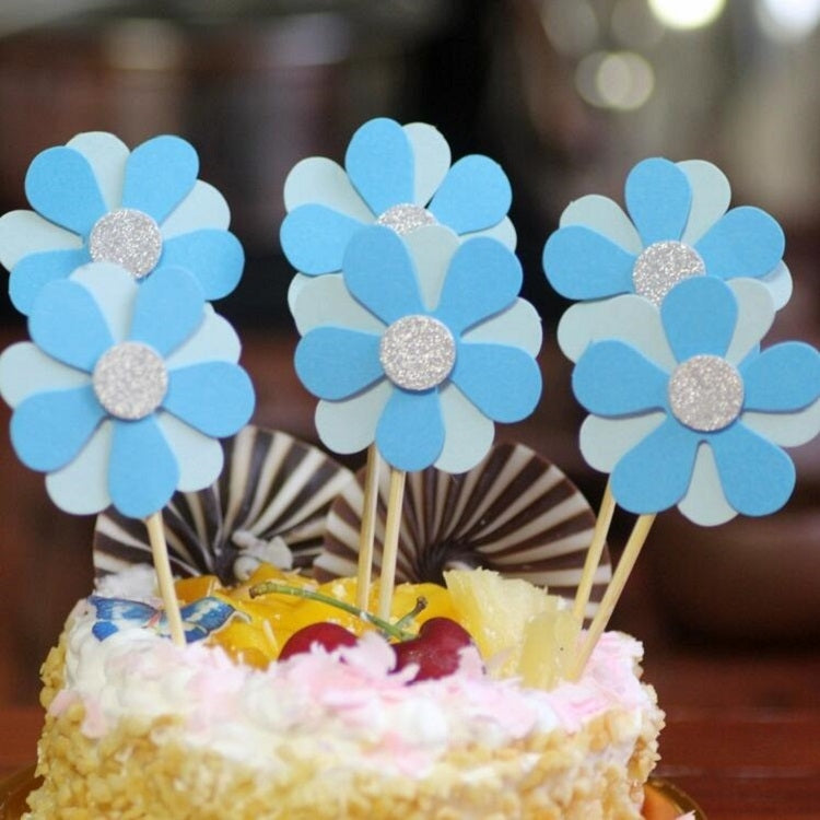 2 Pack Pink Small Flower Toothpick Insert Cake Decoration Accessories