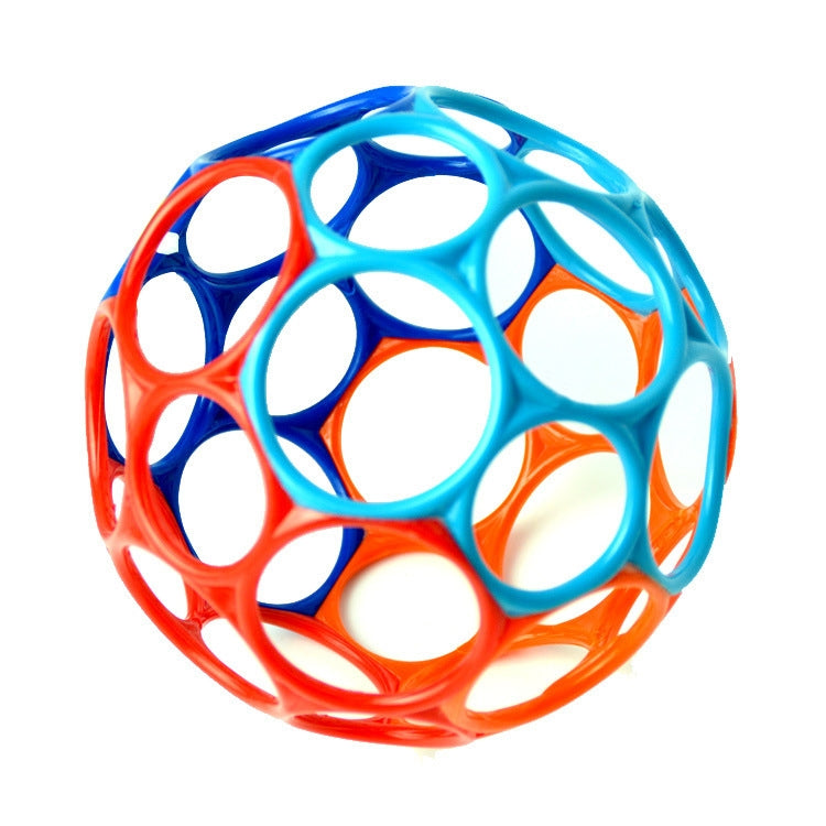 Large Rattles Develop Baby Intelligence Grasping Gums Wave Ball Hand Bell Fun Bite Catch Hole Kids Toys, Random Color(Opo Ball 50g)