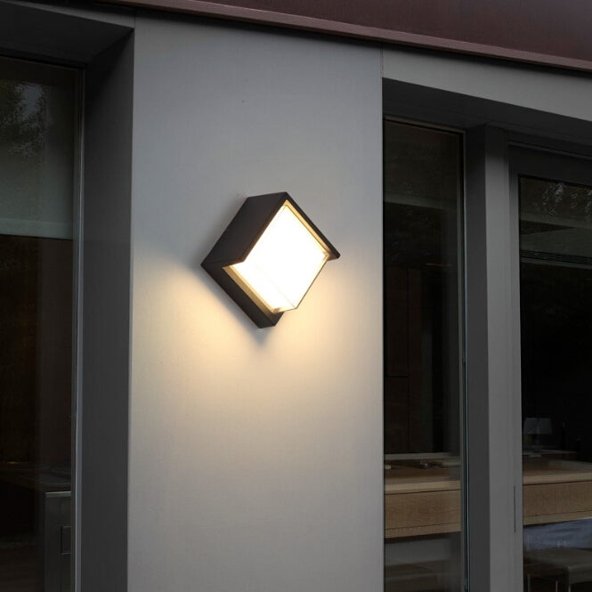 16cm Square Shape 10W 3000K Patio Porch Garden Light Outdoor IP54 Waterproof LED Wall Lamp