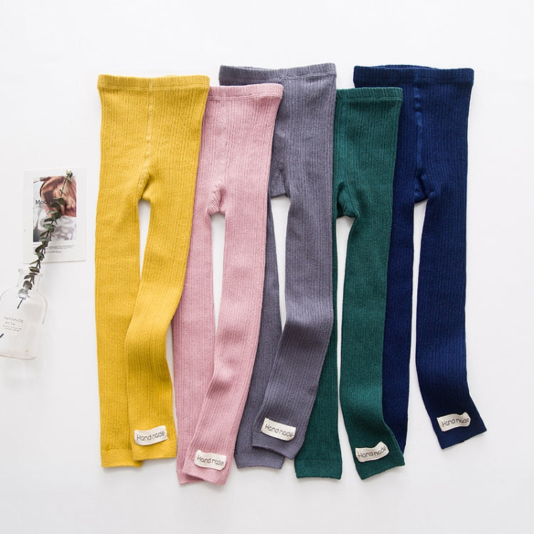 Cropped Cotton Vertical Striped Leggings Children Tight Pantyhose, Size:105cm