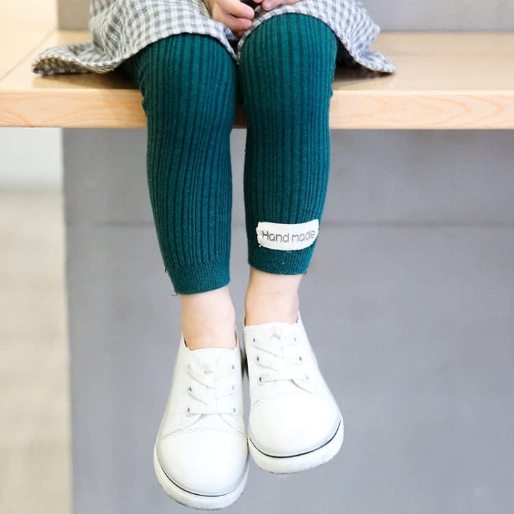Cropped Cotton Vertical Striped Leggings Children Tight Pantyhose, Size:105cm