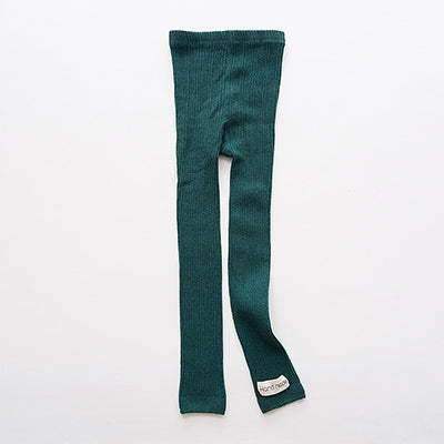Cropped Cotton Vertical Striped Leggings Children Tight Pantyhose, Size:125cm