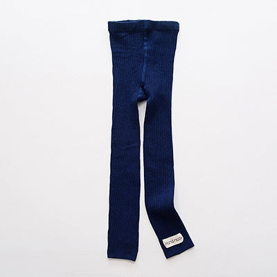 Cropped Cotton Vertical Striped Leggings Children Tight Pantyhose, Size:125cm