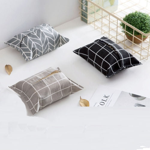 Literary Fabric Cotton and Linen Paper Towel Bag Car Towel Table Tray