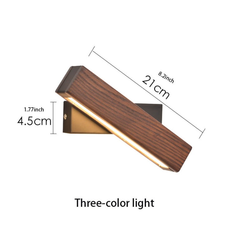 Simple Rotatable Bedside Bedroom Wall Lamp Warm Night Light, Size:21cm