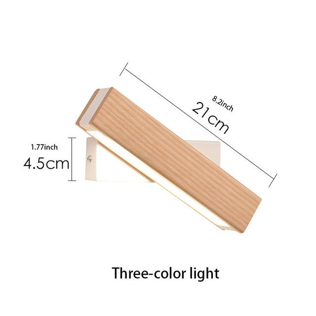 Simple Rotatable Bedside Bedroom Wall Lamp Warm Night Light, Size:21cm