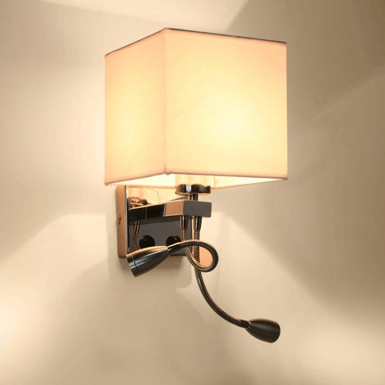 Creative Minimalist Living Room Bedroom Bedside Lamp Hotel Reading Lamp, Lampshade Color:Double Tube Black
