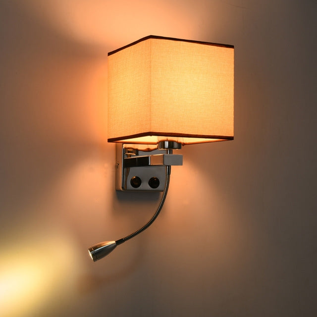 Creative Minimalist Living Room Bedroom Bedside Lamp Hotel Reading Lamp, Lampshade Color:Single Tube linen