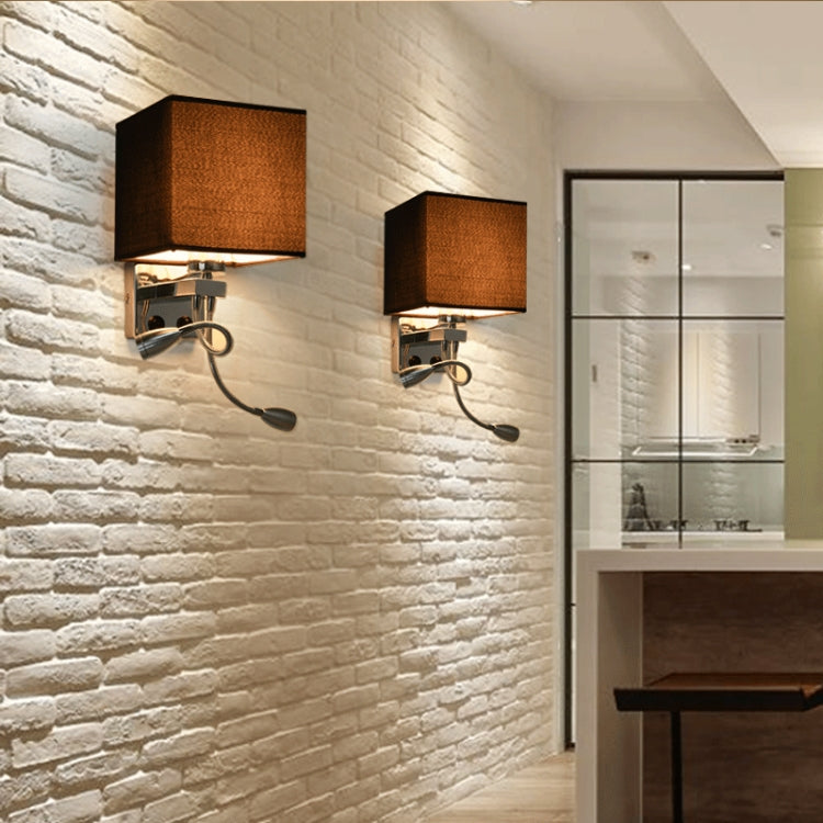 Creative Minimalist Living Room Bedroom Bedside Lamp Hotel Reading Lamp, Lampshade Color:Single Tube linen