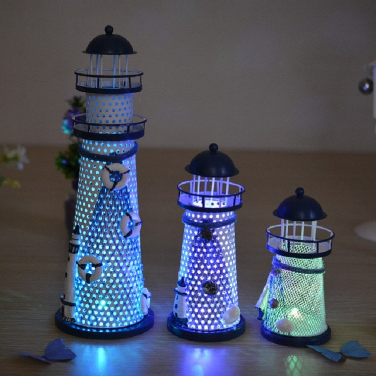 Creative Decorative Wrought Iron Flash Tower LED Night Light, Size:Small 14cm