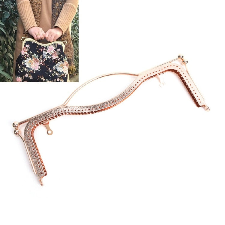 10 PCS 20.5cmConcave Waist Embossed Lip Handle Luggage Hardware Accessories, Color:Light Gold