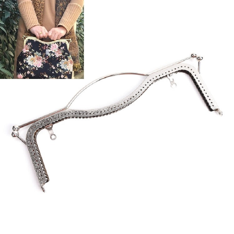 10 PCS 20.5cmConcave Waist Embossed Lip Handle Luggage Hardware Accessories, Color:Silver