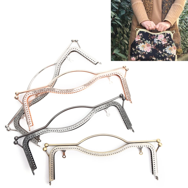 10 PCS 20.5cmConcave Waist Embossed Lip Handle Luggage Hardware Accessories, Color:Silver