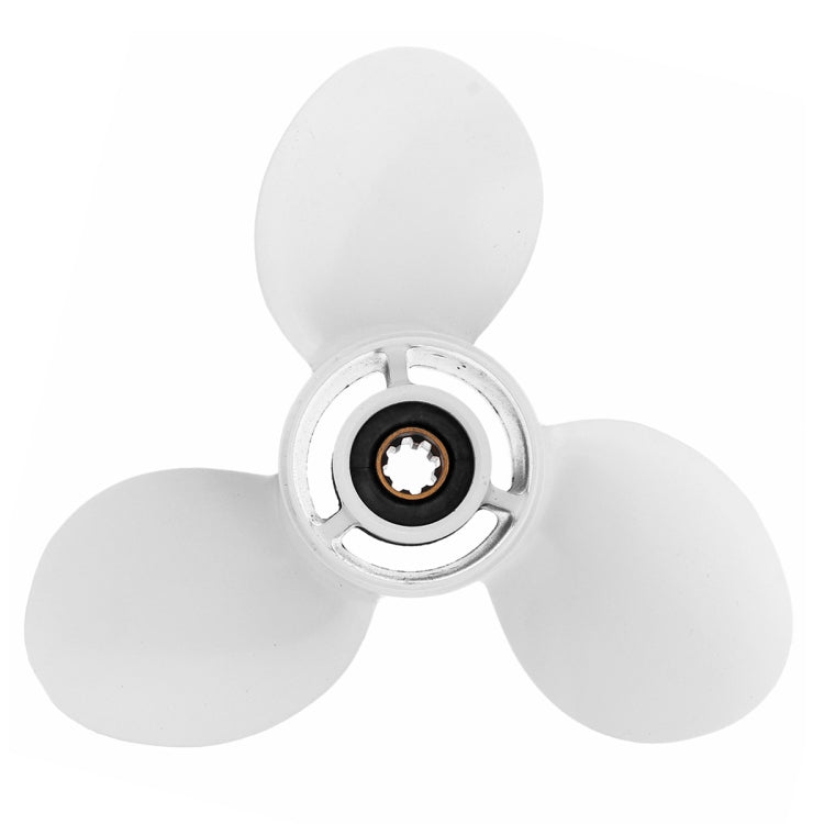 Boat Outboard Propeller 63V-45945-00-EL 9 1/4 x 10 For Yamaha 9.9-15HP Aluminum 8 Spline Tooth Diameter 235mm White 3 Blades