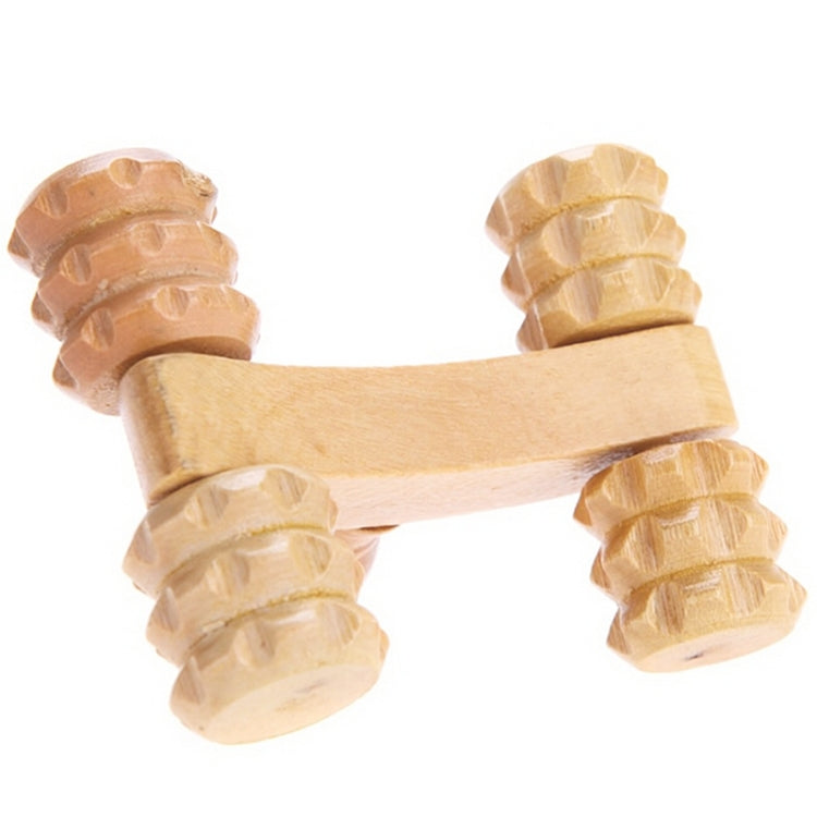 10 PCS Wooden Massage Hand Push Small Four-wheel Body Massage Supplies