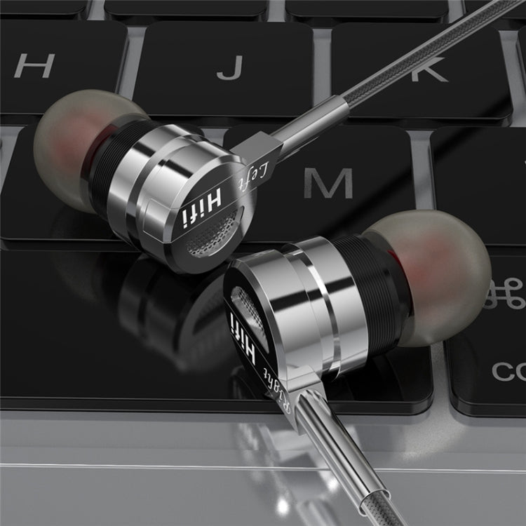 Earphone Headphones D05 Metal Stereo Headset with Mic Earphones Noise Cancelling auriculares Earbud for phone Xiaomi Music(Silver Grey)