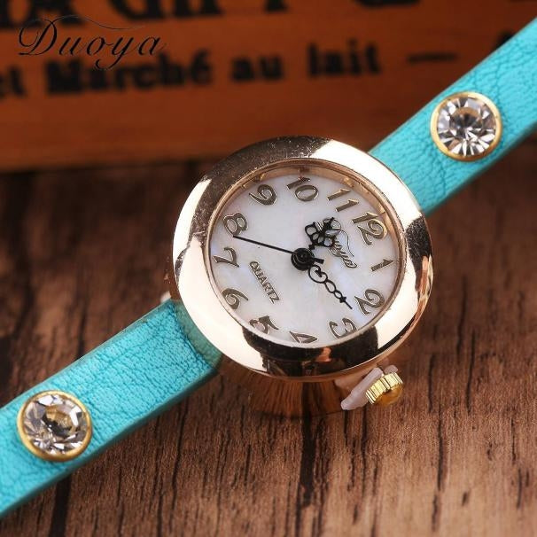 Large Wings Diamond Circle Bracelet Quartz Watch