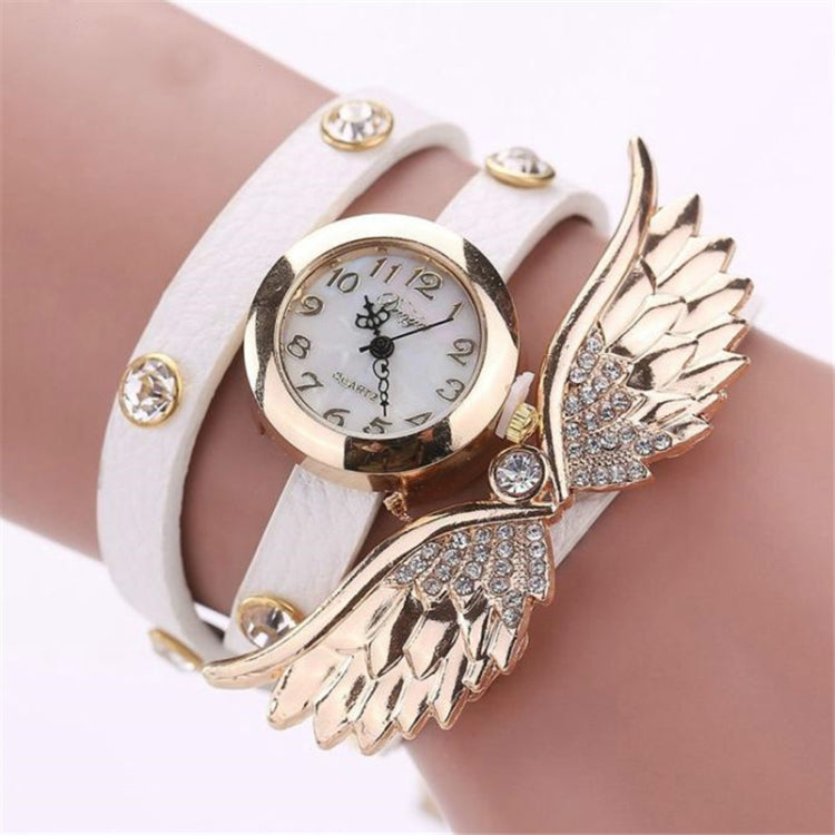 Large Wings Diamond Circle Bracelet Quartz Watch