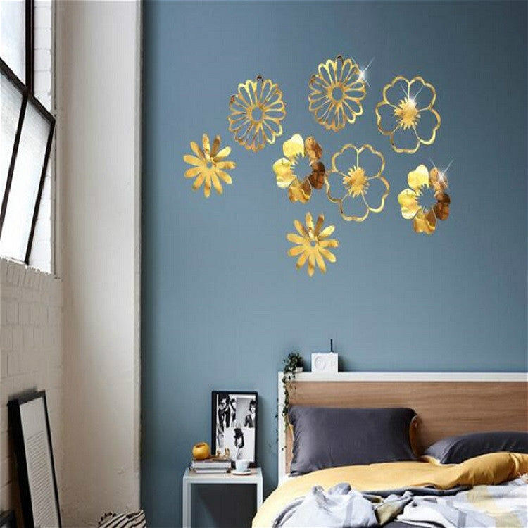 Hollow Flowers Leaves Wall Applique String Decoration Wedding Birthday Party Holiday Decoration, Style:Section B Solid Flower