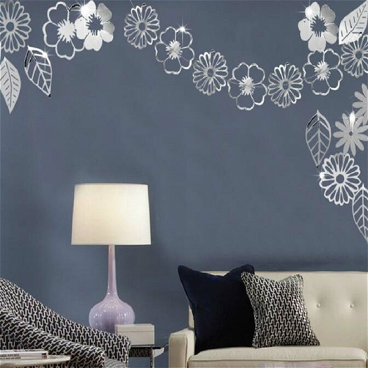 Hollow Flowers Leaves Wall Applique String Decoration Wedding Birthday Party Holiday Decoration, Style:Section D Leaves