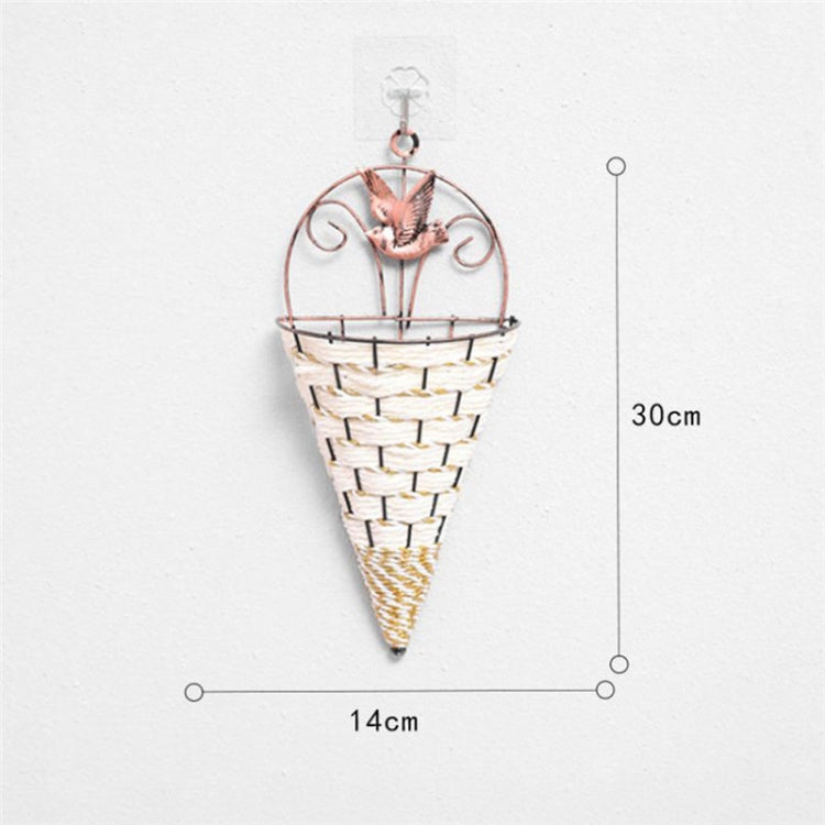 Wall Wicker Hanging Rttan Vase Basket Farm Decoration, Random Color Delivery