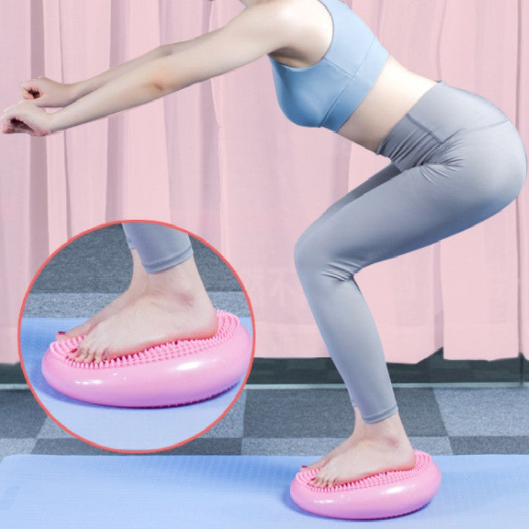 Thick Explosion-proof Yoga Special Massage Balance Cushion, Diameter: 33cm, Specification:With Gas Needle(Pink)