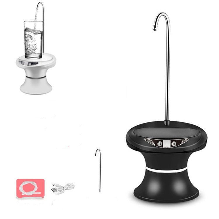 Tray Bucket Water Pump USB Rechargeable Wireless Electric Mineral Water Bucket Automatic Water Dispenser(Black)