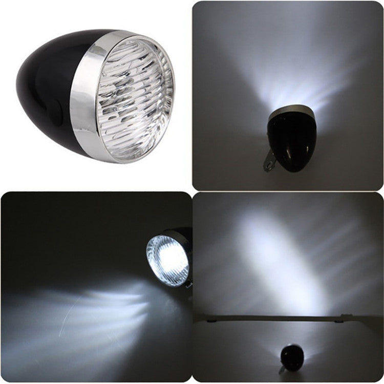 2 PCS 3 LED Retro Bicycle Headlight Night Riding Safety Warning Light