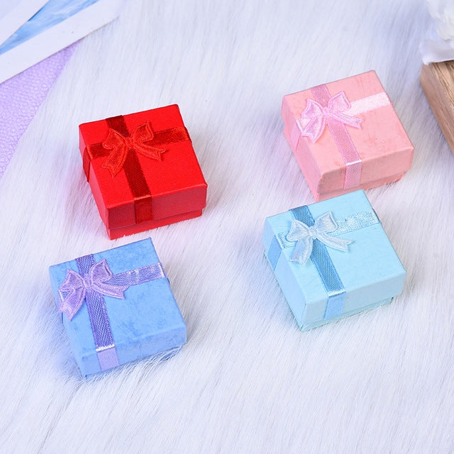 24 PCS Embossed Ring Box Jewelry Box Jewelry Storage Box, Size:4x4x3cm