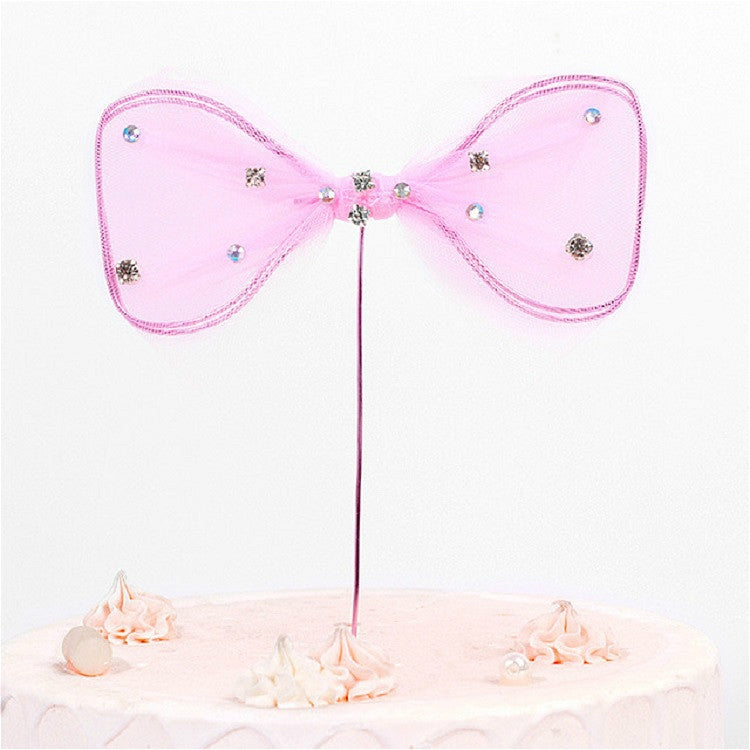5 PCS Bow Cake Insert Birthday Party Dessert Decoration
