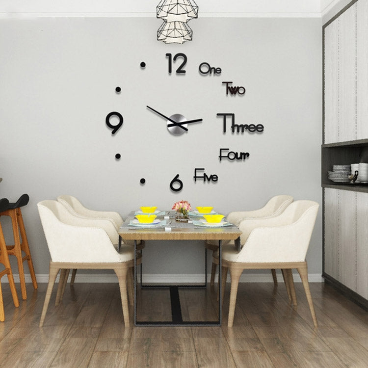 Acrylic Large Wall Clocks Sticker Modern Design Living Room 3D DIY Quartz Watch Silent Movement Home Decor, Sheet Size:Diameter 60cm