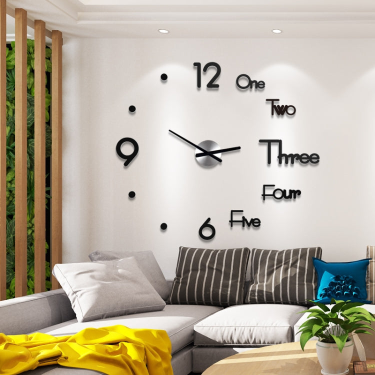 Acrylic Large Wall Clocks Sticker Modern Design Living Room 3D DIY Quartz Watch Silent Movement Home Decor, Sheet Size:Diameter 60cm