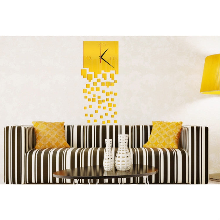 Mirror Clock Personality Wall Clock Three-dimensional Wall Decoration Mosaic Wall Clock