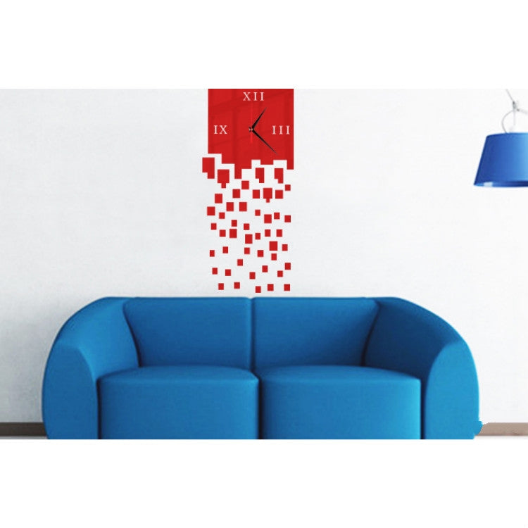 Mirror Clock Personality Wall Clock Three-dimensional Wall Decoration Mosaic Wall Clock