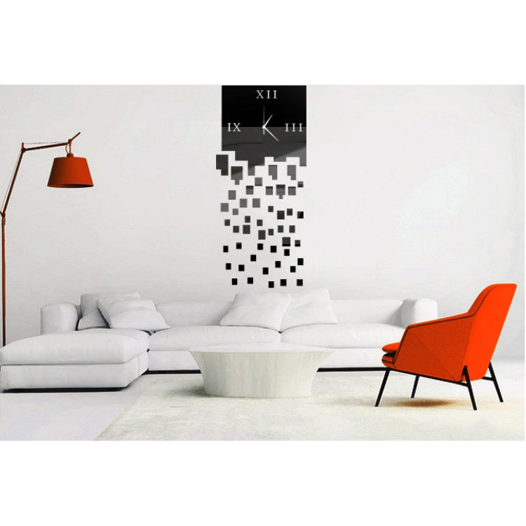 Mirror Clock Personality Wall Clock Three-dimensional Wall Decoration Mosaic Wall Clock