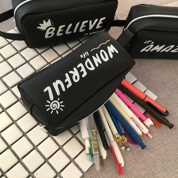 Large Black Letter Creative Silicone Pen Box Pencilcase School Stationery Supplies