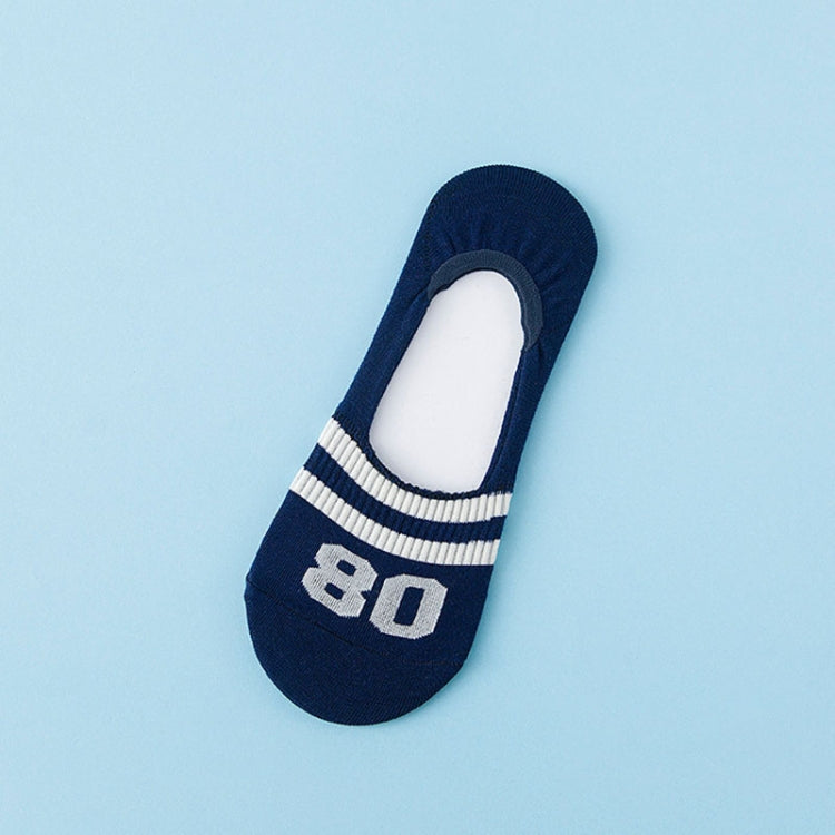 3 Pairs Simple Letter Silicone Shallow Mouth Invisible Sailboat Socks, Size:One Size