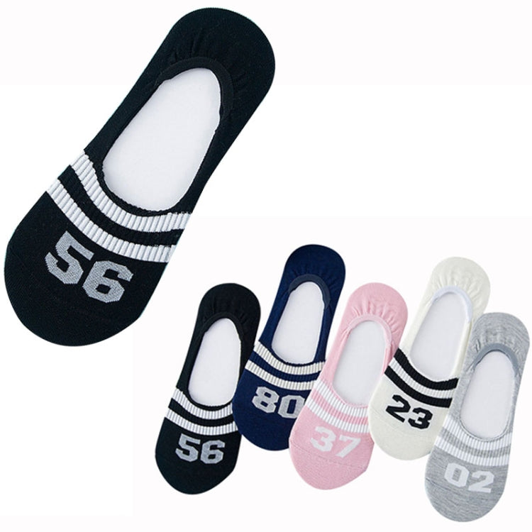3 Pairs Simple Letter Silicone Shallow Mouth Invisible Sailboat Socks, Size:One Size