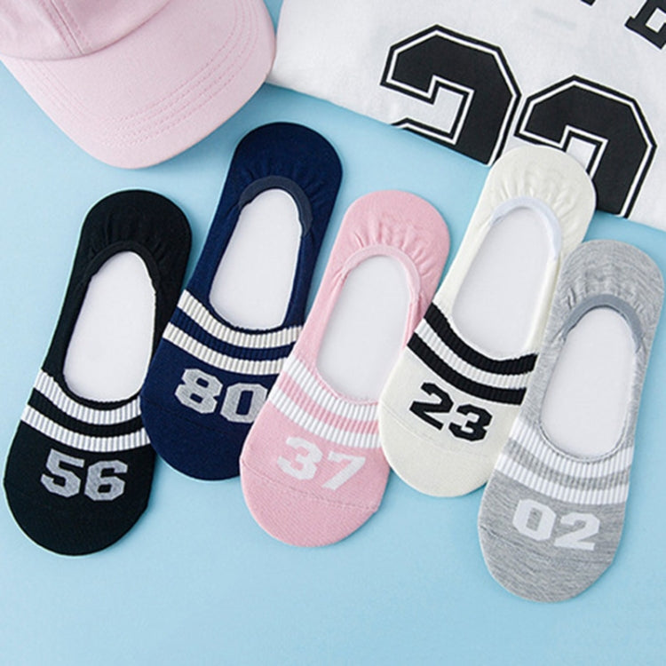 3 Pairs Simple Letter Silicone Shallow Mouth Invisible Sailboat Socks, Size:One Size