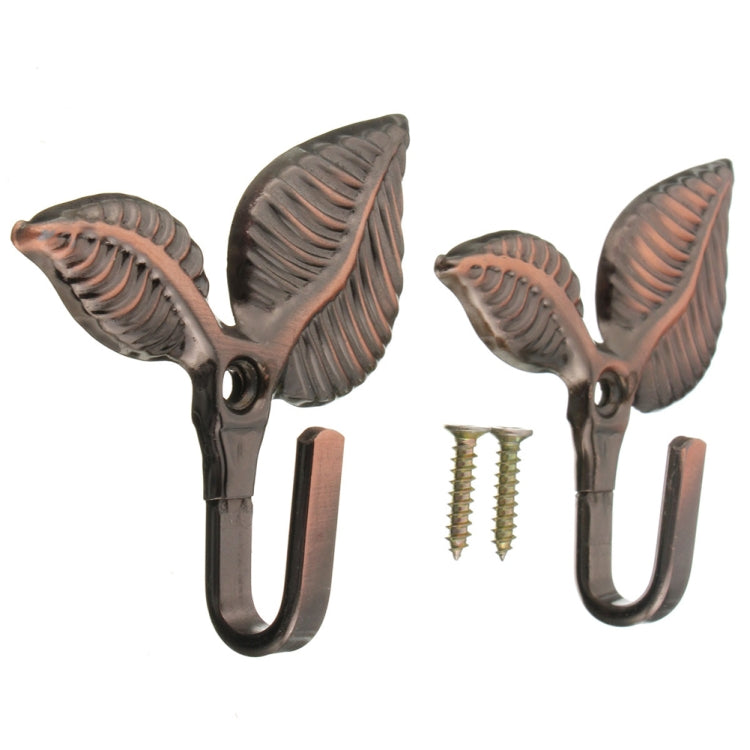 2 PCS Iron Leaf Shaped Curtain Tie Wall Hooks Home Decor