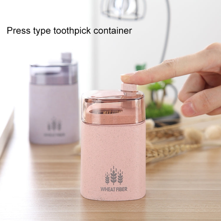 Wheat Straw Hand Press Toothpick Box Toothpicks Storage Box