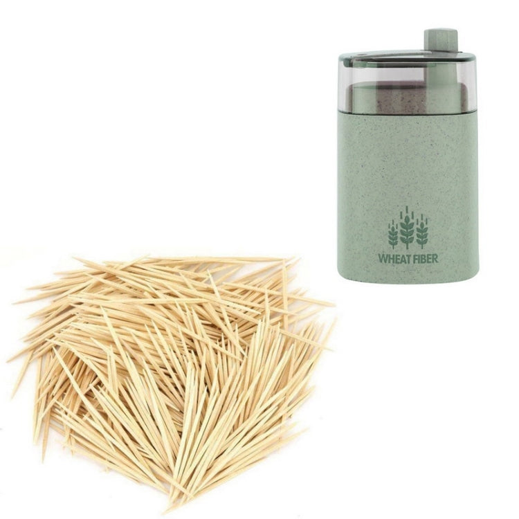 Wheat Straw Hand Press Toothpick Box Toothpicks Storage Box