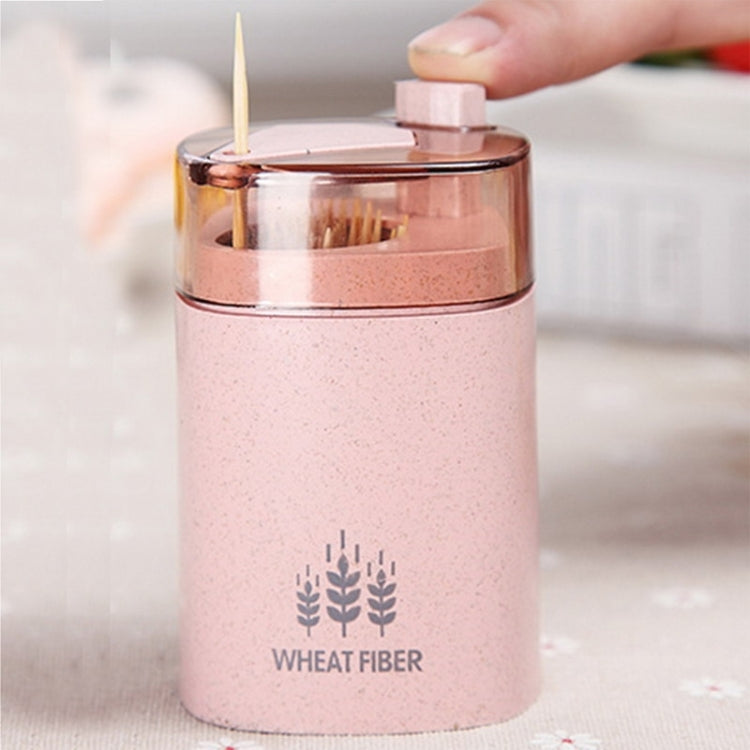 Wheat Straw Hand Press Toothpick Box Toothpicks Storage Box