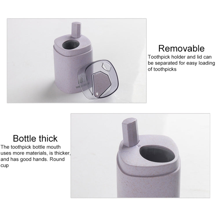 Wheat Straw Hand Press Toothpick Box Toothpicks Storage Box