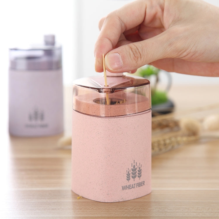Wheat Straw Hand Press Toothpick Box Toothpicks Storage Box