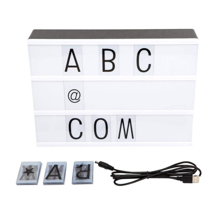 DIY A4 Size LED Combination Light Box Night Table Lamp DIY BLACK Letters Cards USB Powered Lightbox