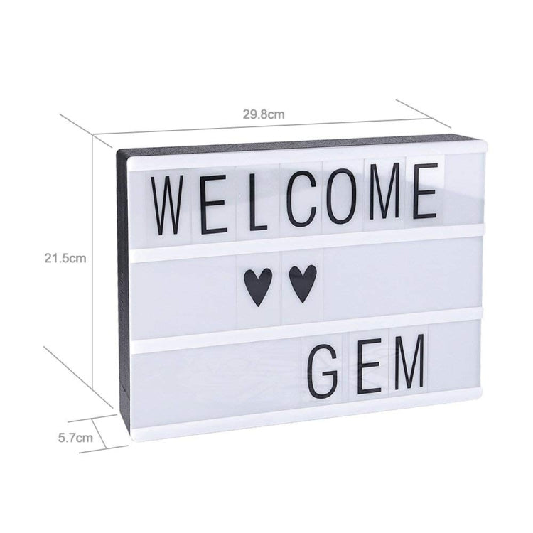 DIY A4 Size LED Combination Light Box Night Table Lamp DIY BLACK Letters Cards USB Powered Lightbox